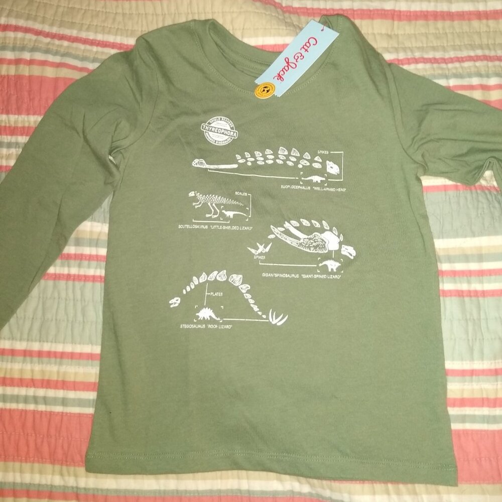 Cat & Jack Long Sleeved Dinosaur Shirt - 5T